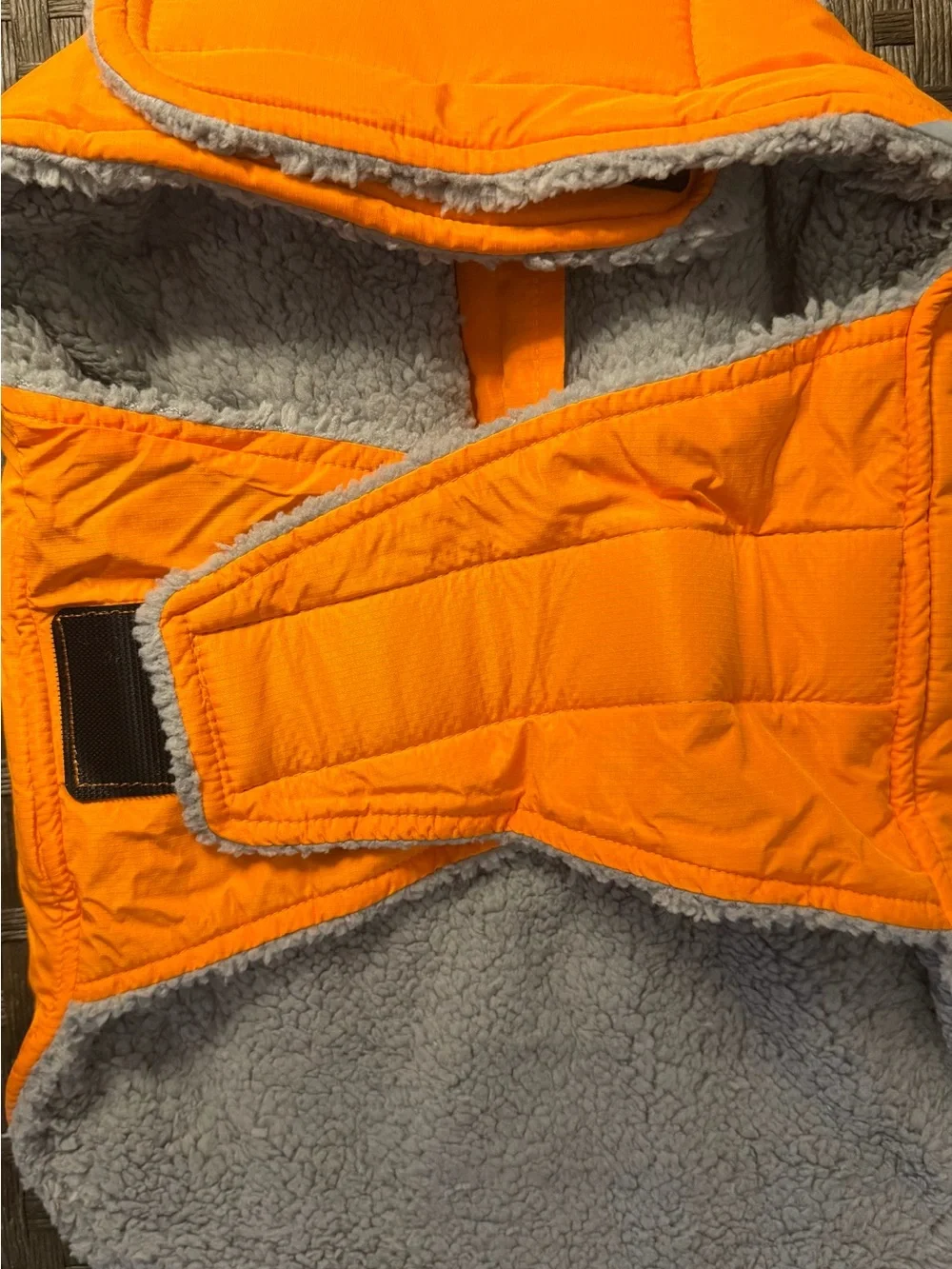 Orange Reflective Fleece-Lined Dog Jacket